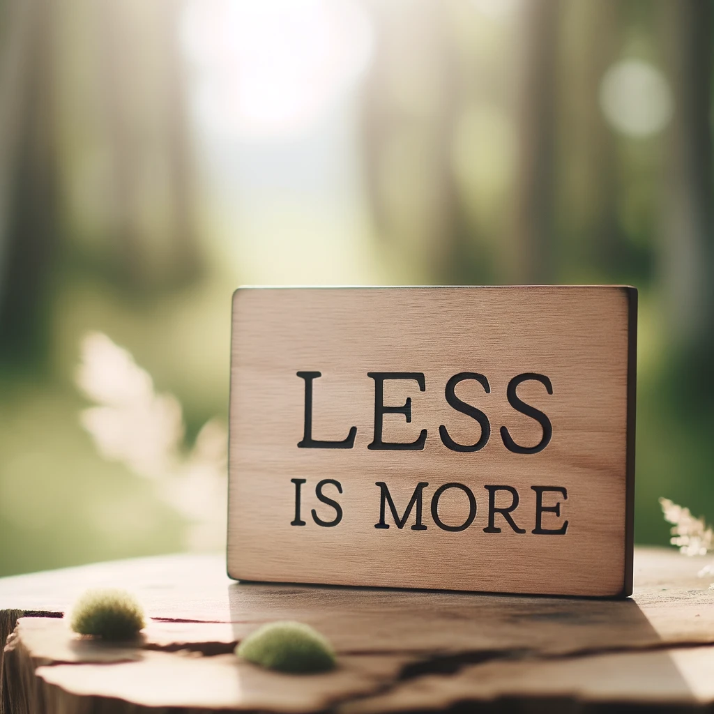 Less is more sign